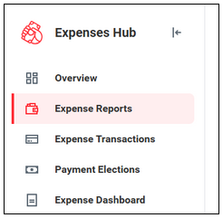 How to Check the Status of a Submitted Expense Report - Workday Expenses Hub - Menu
