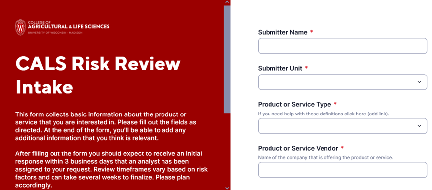 CALS Risk Review Intake 
Form